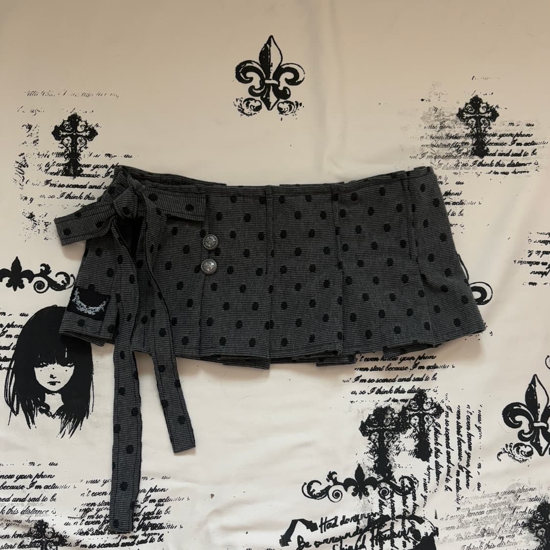 • Dot Pleated Layered Skirt 상품이미지1