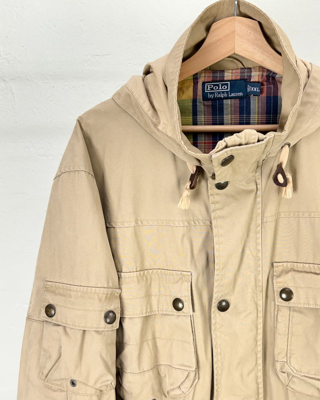폴로 랄프로렌 베이지 캔버스 후드 유틸리티 멀티 필드 자켓 상품이미지2