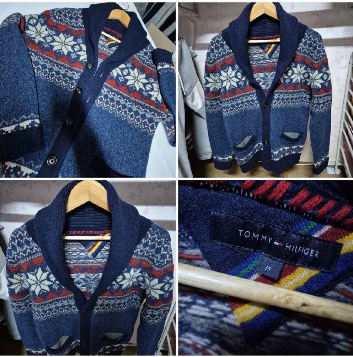 타미 M 스웨터 노르딕 가디건 희긔 빈티지 아우터 상품이미지3