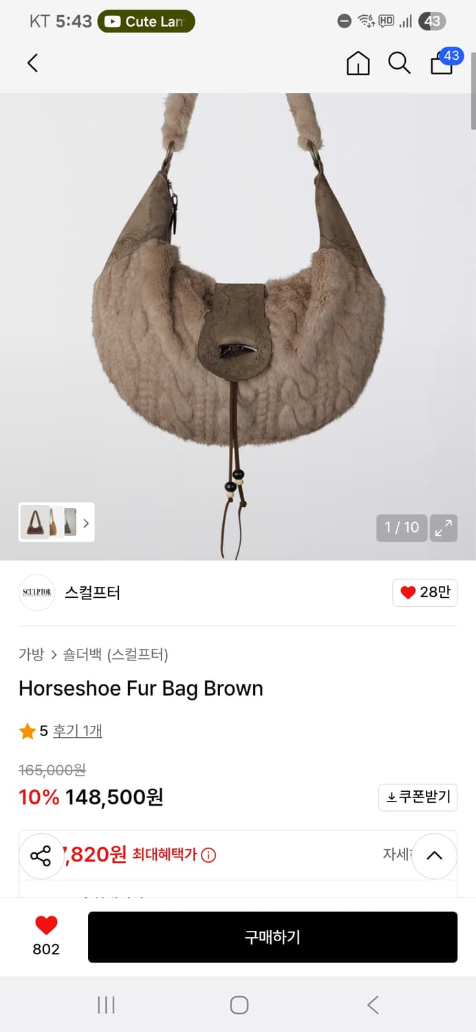 스컬프터 퍼 백 상품이미지2