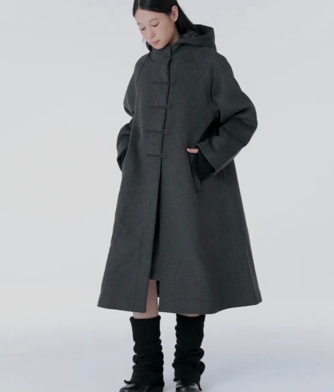 미세키서울 후드 더플 코트 상품이미지1