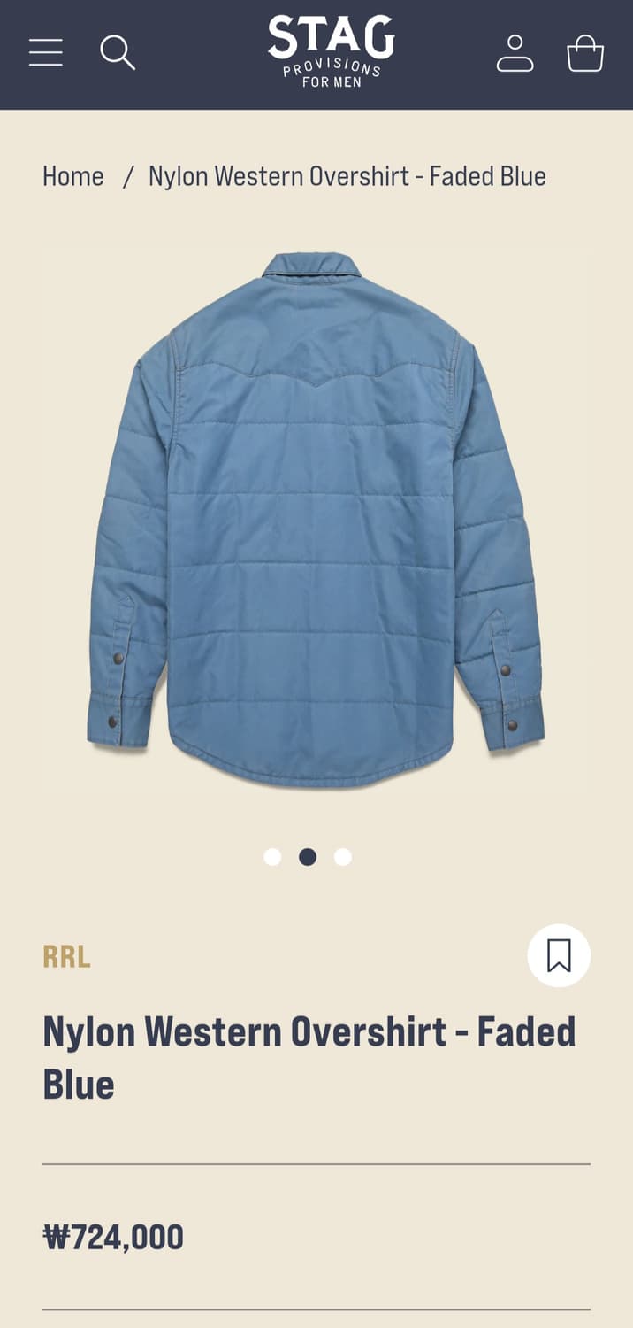 RRL 웨스턴 오버셔츠 페이디드 블루 XL 상품이미지2