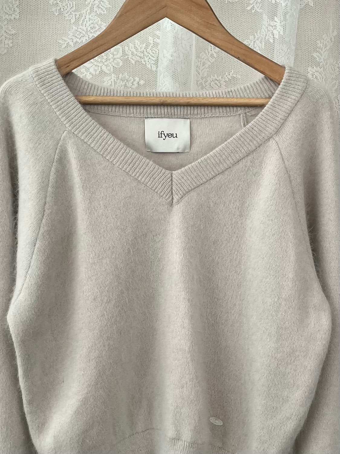 F) 이프유 ifyou 브이넥 앙고라 니트 그레이 상품이미지3