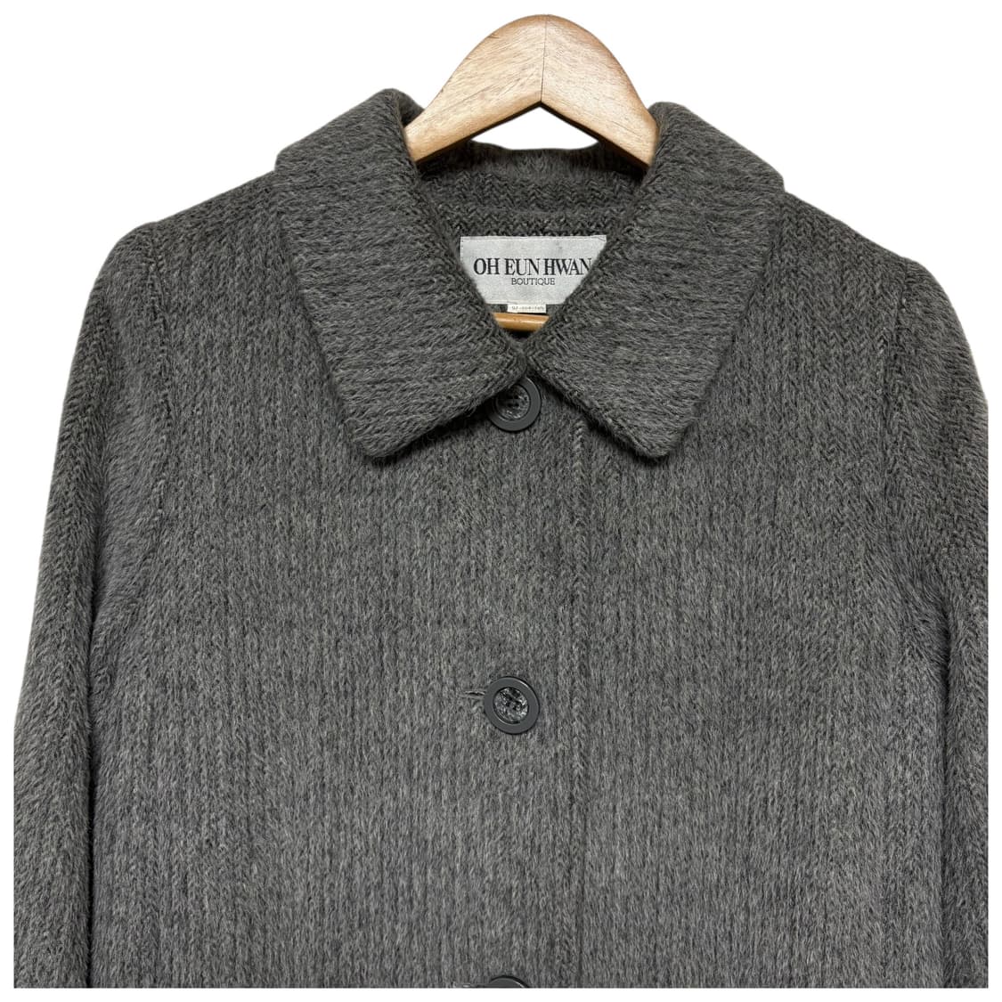 3719 그레이 모100% 카라 롱코트 상품이미지2