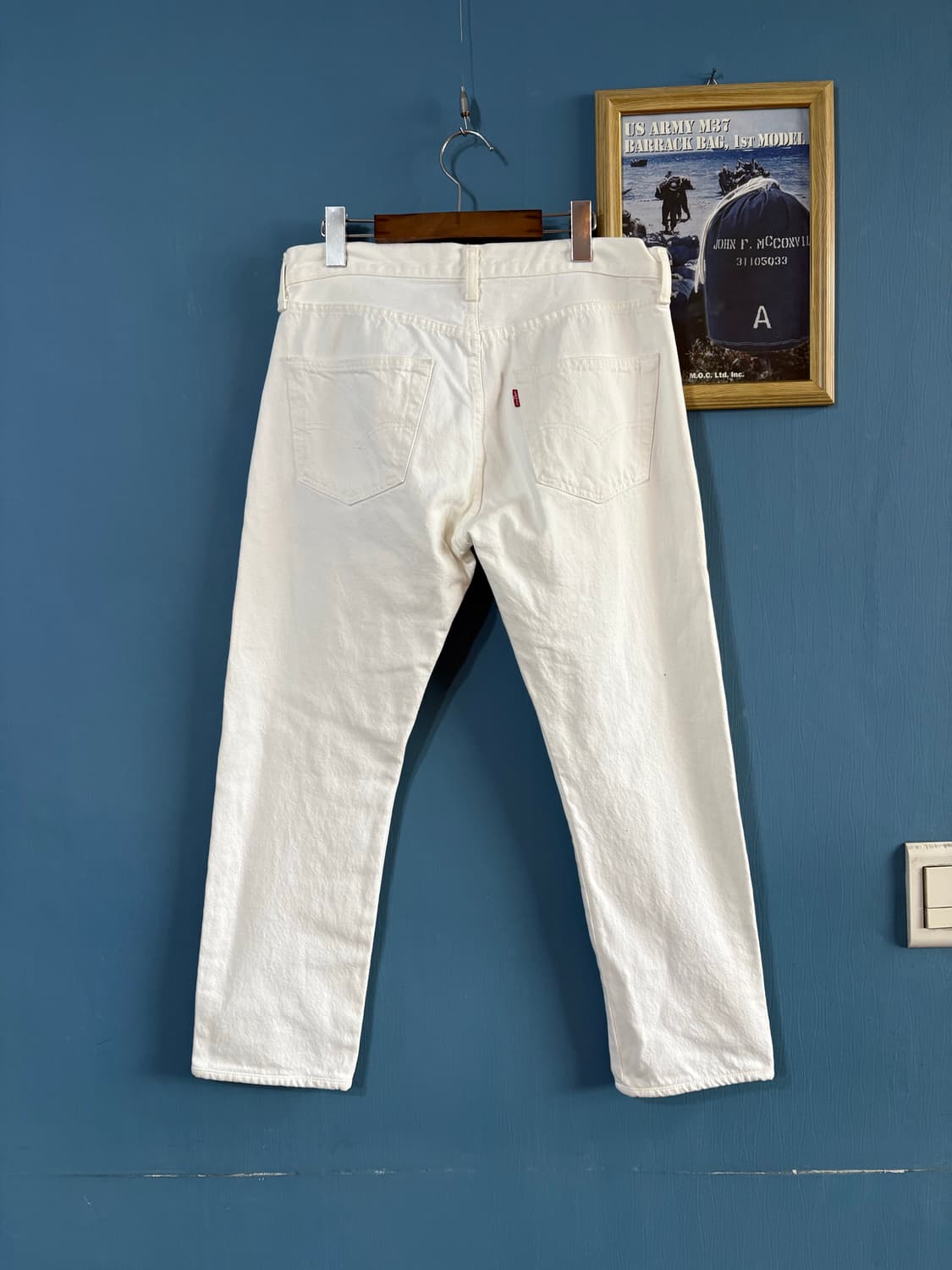 00‘s Levis 501 white denim pant. 상품이미지10