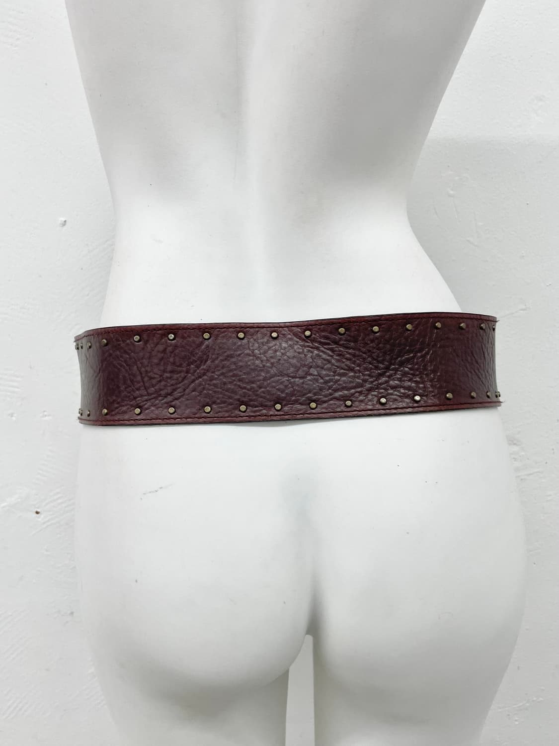 리얼레더 웨스턴 통가죽 스터드 와이드 벨트*레어 상품이미지5