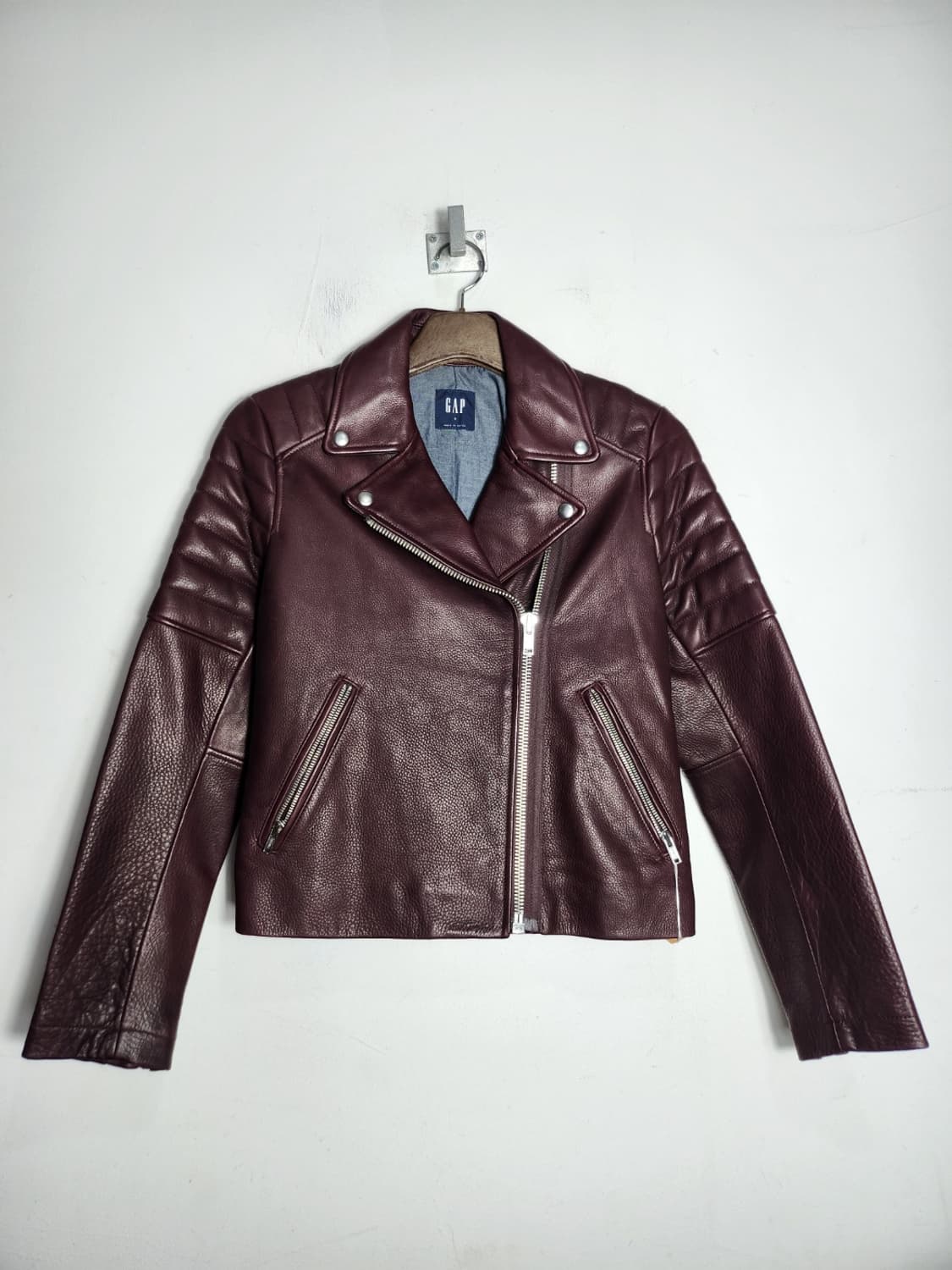 Gap 버건디 가죽 라이더 자켓 상품이미지1
