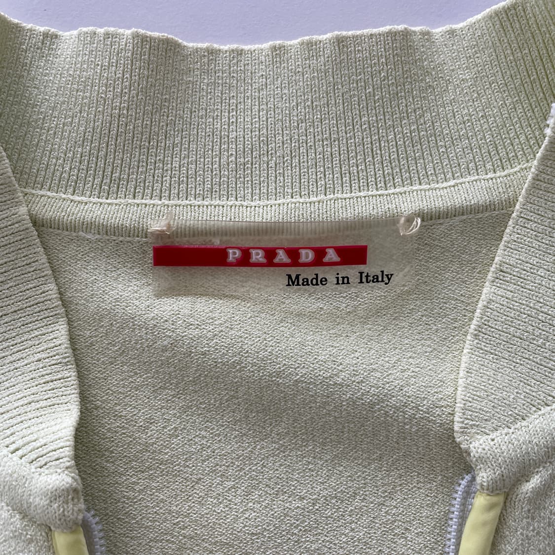 프라다 스포츠 아카이브 40|여성44 비스코스 혼방 반팔 풀집 니트 탑 상품이미지7
