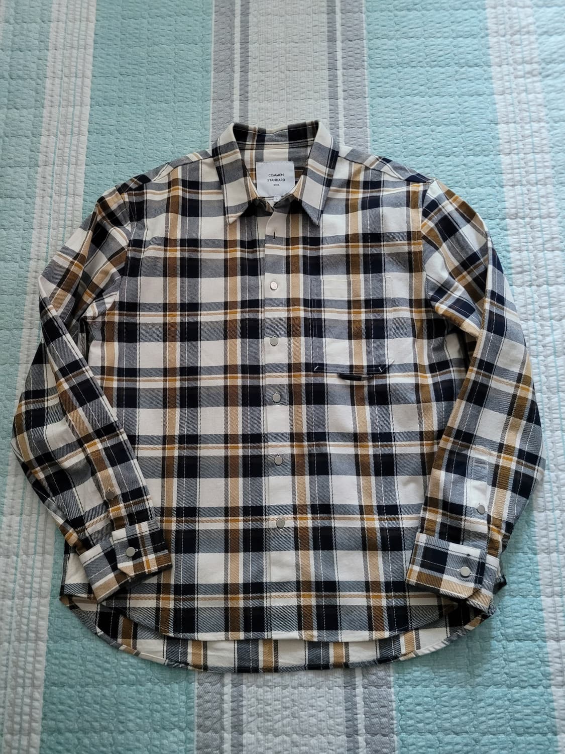 커먼 스탠다드CommonStandard 하드코튼 오버핏 체크남방 110 상품이미지1