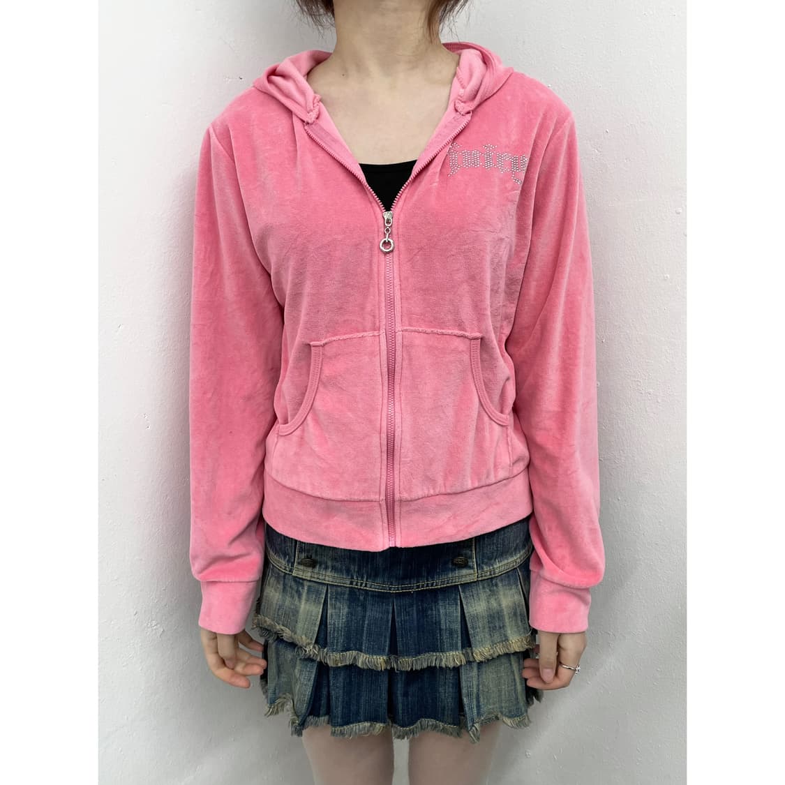핑크 벨벳 핫픽스 후드집업 상품이미지1