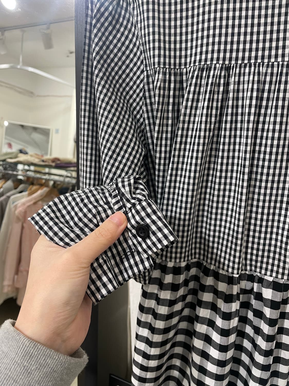 패치 체크 롱원피스 상품이미지9