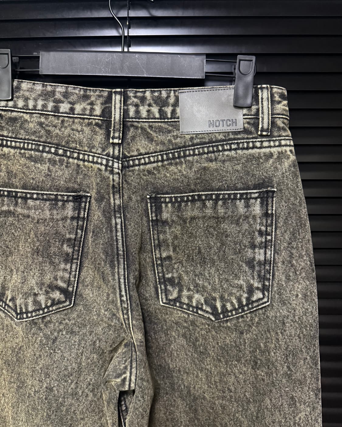 NOTCH 노치 스톤 워싱 데님 와이드 워크 팬츠 바지 28 워시드 펑크 상품이미지3