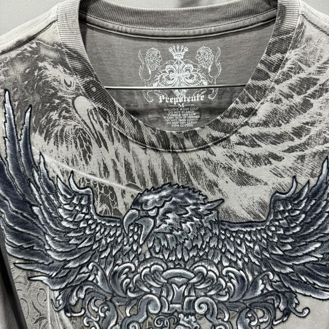 M Prenpotente 빈티지 이글 롱 슬리브 긴팔 티셔츠 상품이미지5