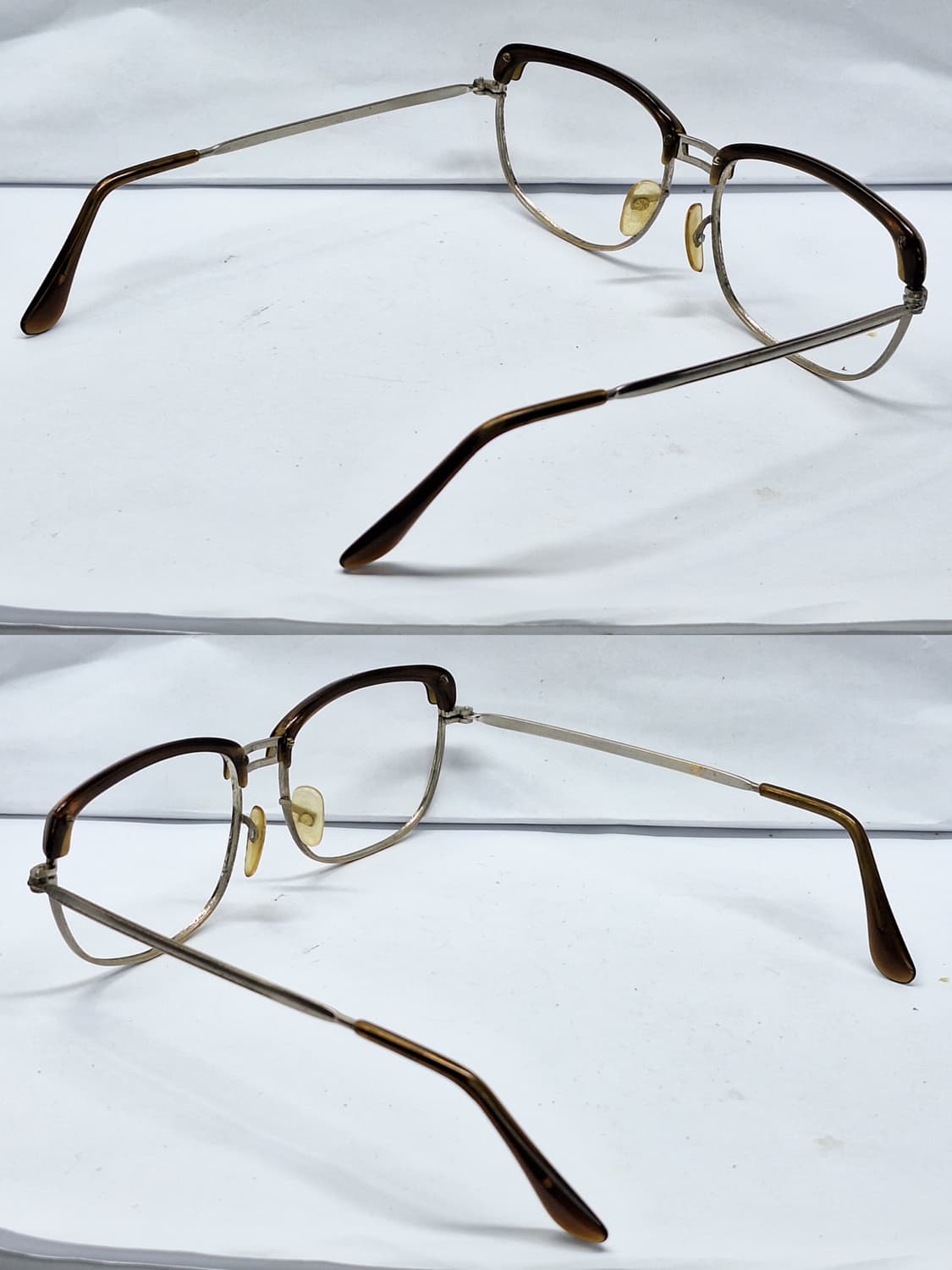 90s 일본 빈티지 브로우라인 슬림 하금테 안경테 55mm 클래식 앤틱  상품이미지4