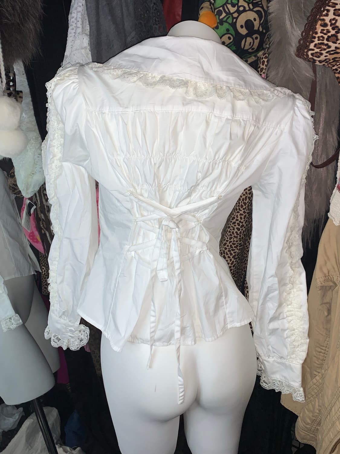 바디라인 로리타 레이스 코르셋 블라우스 상품이미지3