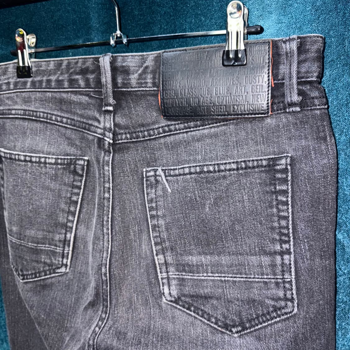 (30) 플랙X 10주년 프리미엄 크롭 블랙 데님 팬츠 상품이미지4