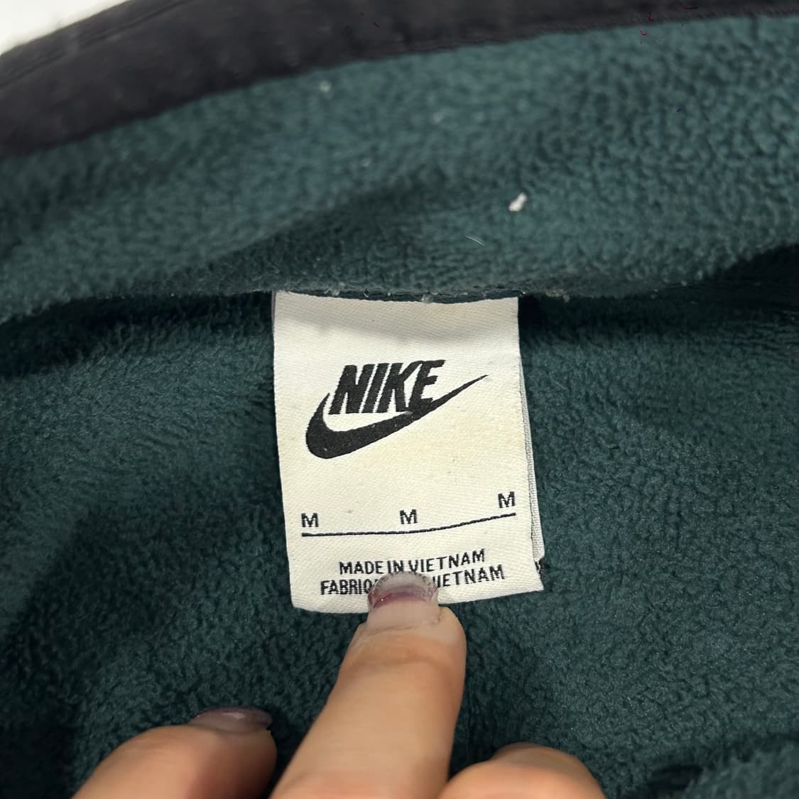 Nike 나이키 블랙 로고 딥그린 반집업 후리스 상품이미지5