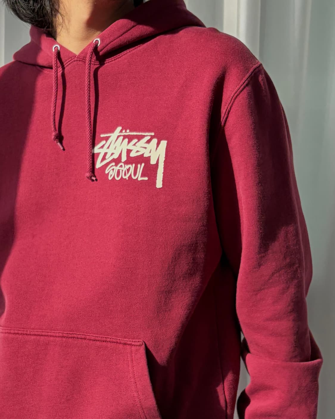 [L]스투시 STUSSY 일본판 SEOUL 버건디 후드티 상품이미지3