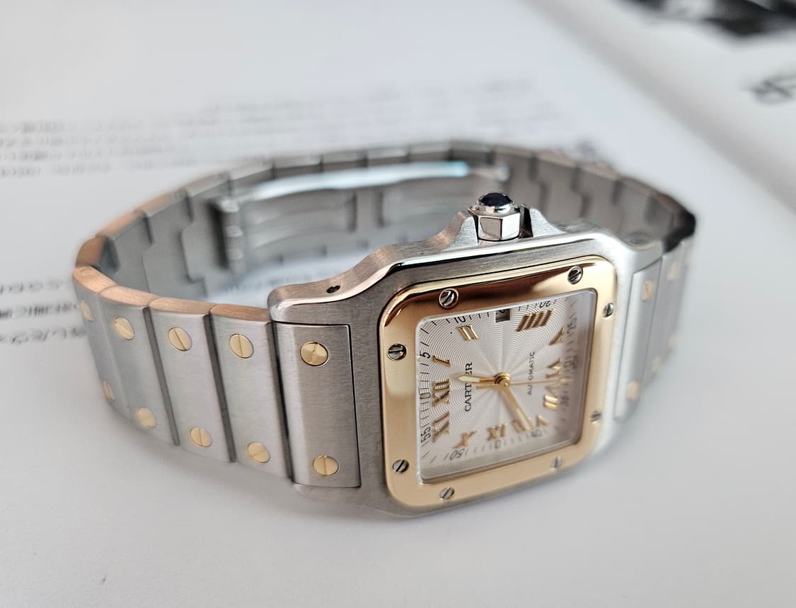 까르띠에 산토스 갈베 콤비 라지 오토메틱 (기요쉐패턴) 상품이미지3