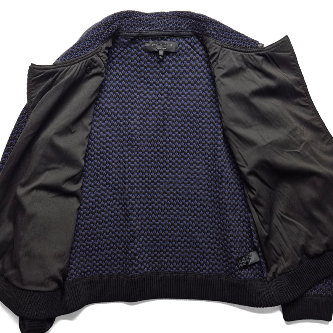 [M] 랙앤본 니트 레더 믹스자켓 상품이미지7