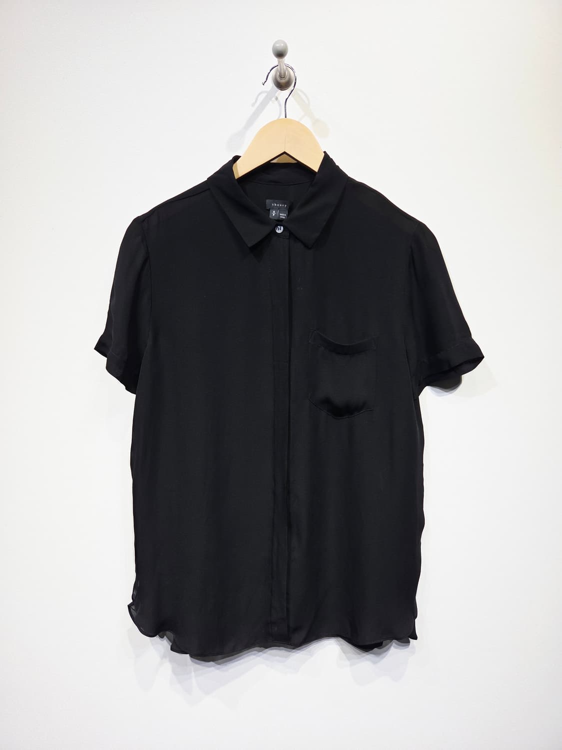 띠어리 블랙 실크 셔츠_S 상품이미지2