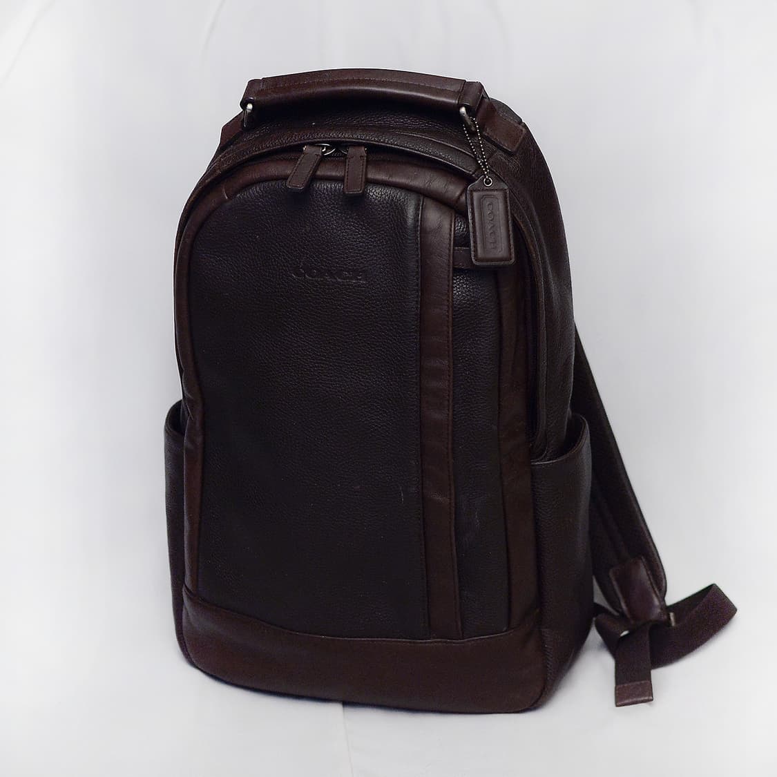 코치 (COACH) 캠든 딥브라운 풀그레인 레더 백팩 상품이미지1