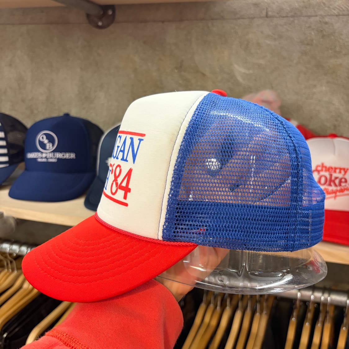84s USA 빈티지 레이건 조지부시 선거 트러커 매쉬 볼캡 모자  상품이미지5