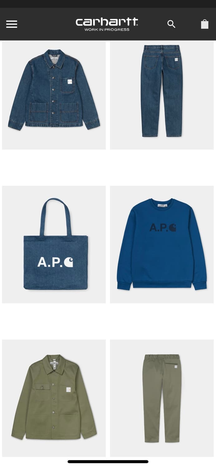 (새상품)A.P.C. x CARHARTT WIP Pant 상품이미지9