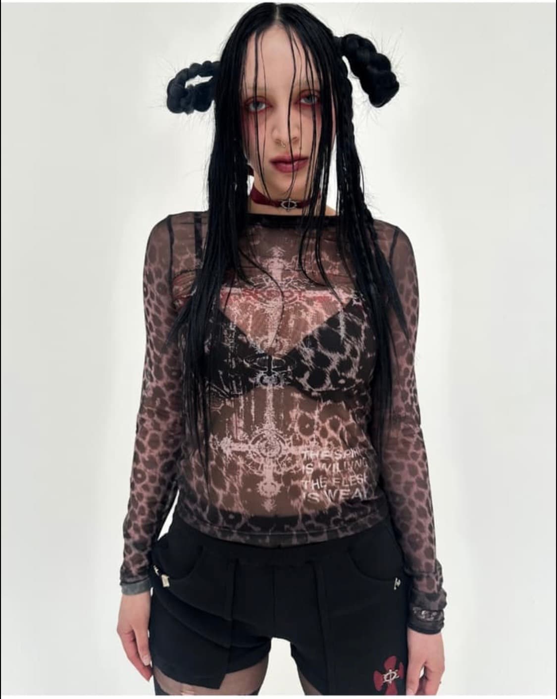 Skoot 매쉬 슬리브 브라운 상품이미지1