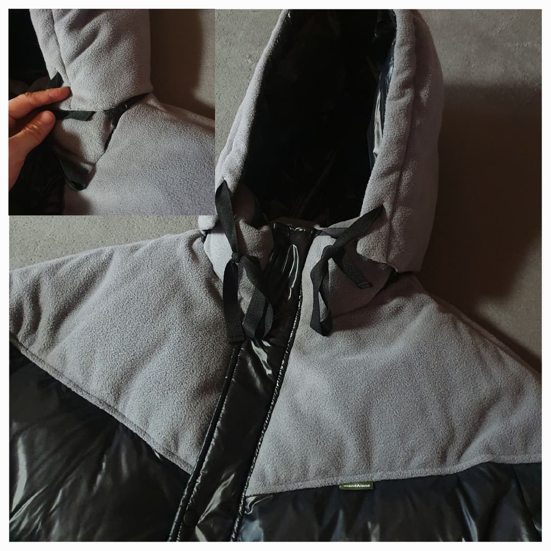 남여공용 에크루 스탠드얼론 오버핏 구스다운 리버시블 롱패딩 1 상품이미지6