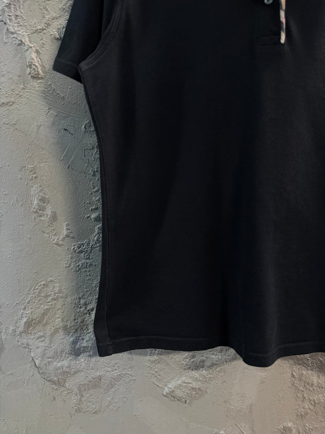 M 버버리 BURBERRY 런던 노바체크 카라 반팔 폴로 블랙 상품이미지2