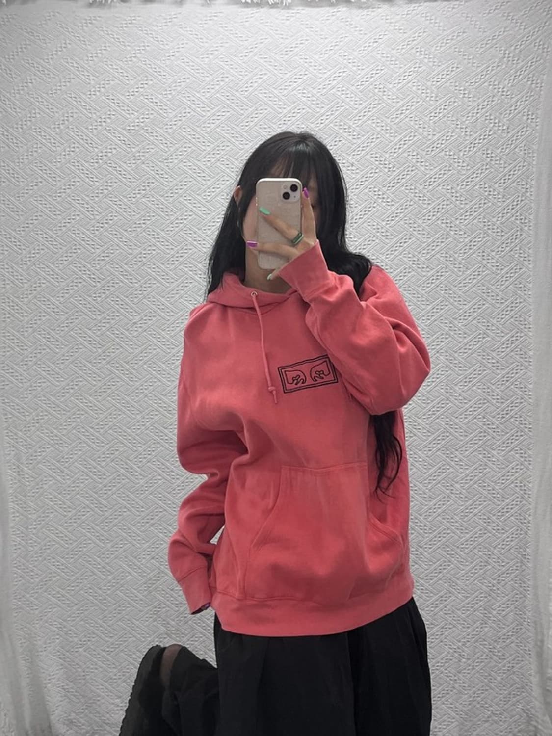 오베이 캐주얼 오버핏 약기모 후드티 L C07321 상품이미지1