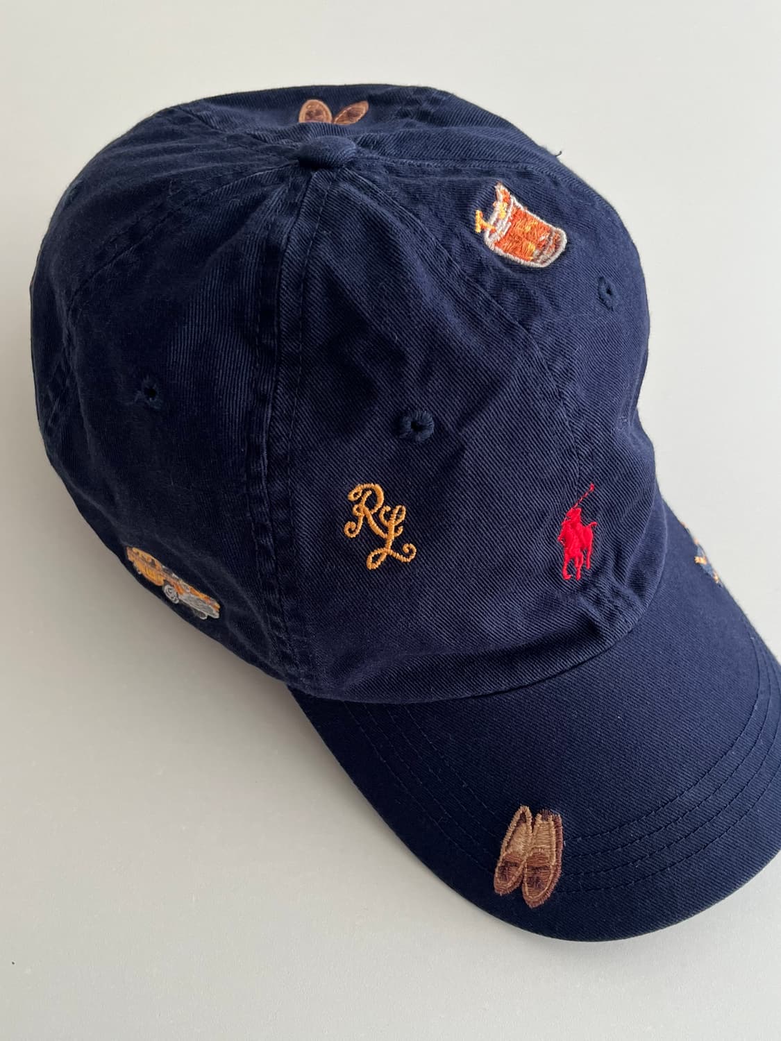 F) 폴로 랄프로렌 자수 캡 모자 네이비 상품이미지3