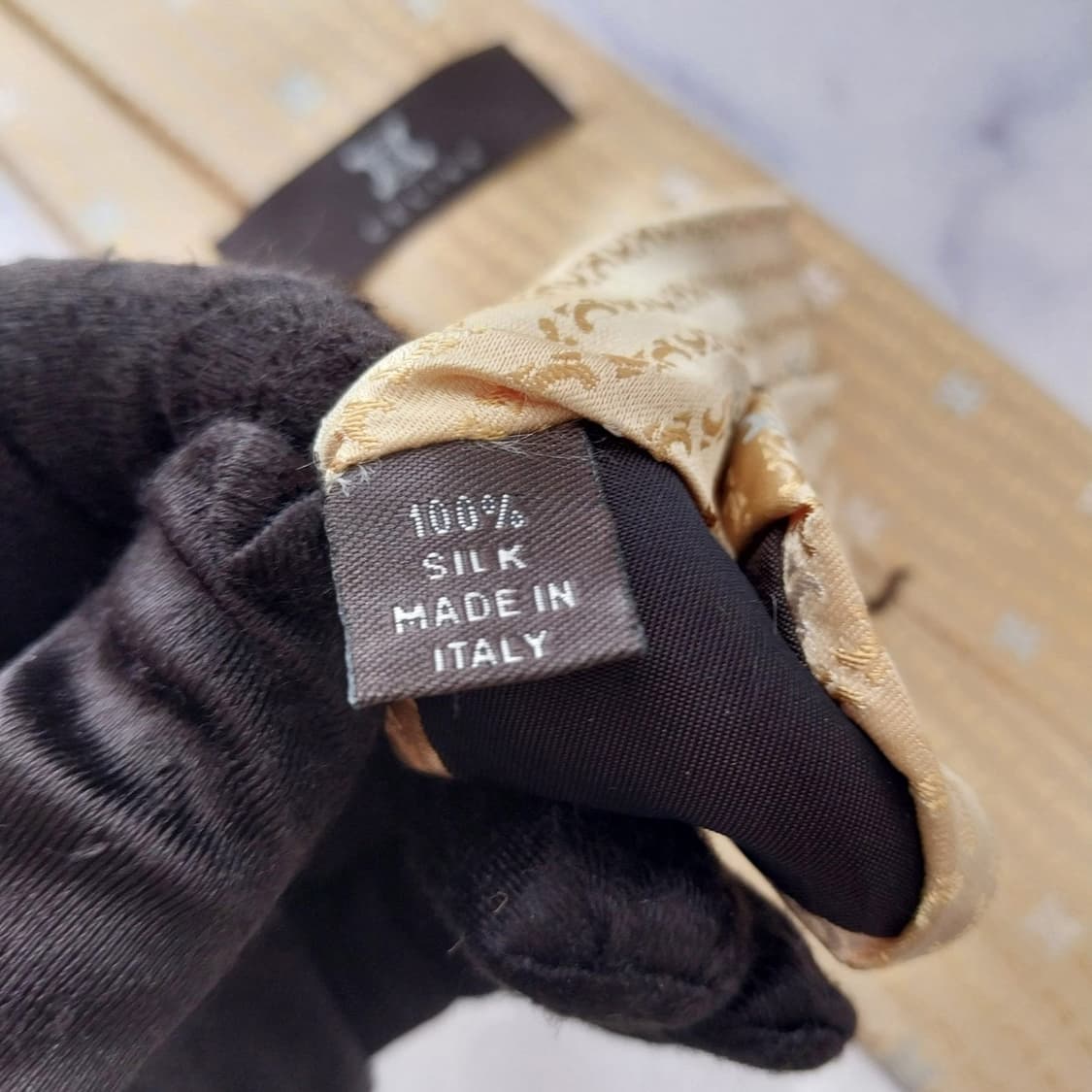 셀린느 레몬 트리오페 자카드 넥타이 9.2cm S~A+등급 K2539 상품이미지10