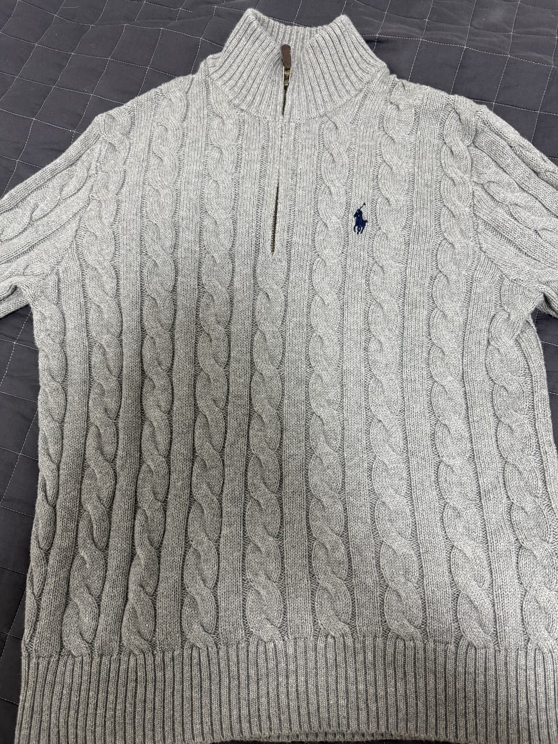 폴로 랄프로렌 꽈배기 니트 반집업  상품이미지4