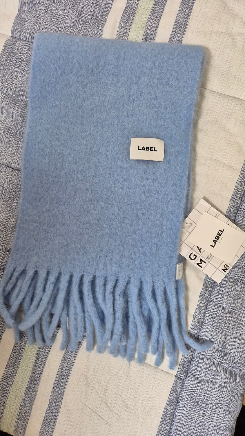 라벨아카이브 모헤어 머플러 블루 새상품 상품이미지1