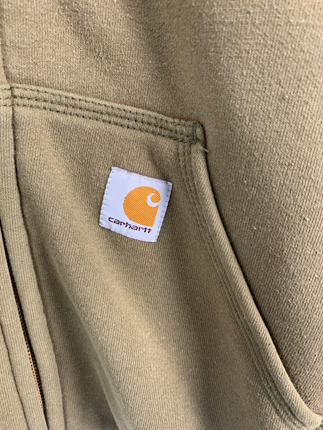 칼하트 레인디펜더 써멀 카키 후드집업 상품이미지4