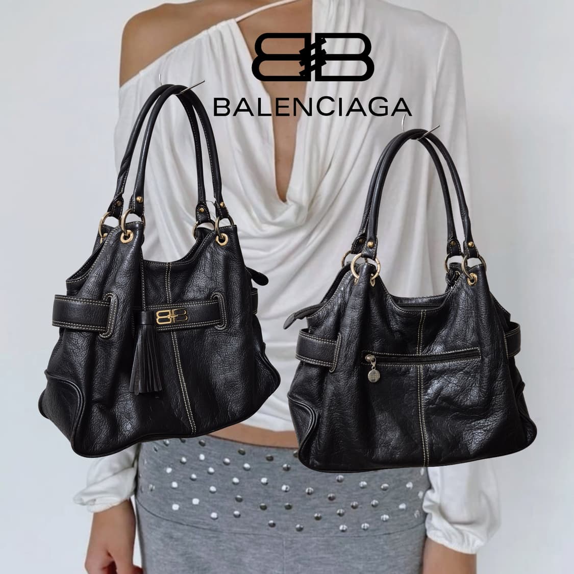 BALENCIAGA 00s Black leather Bag 상품이미지2