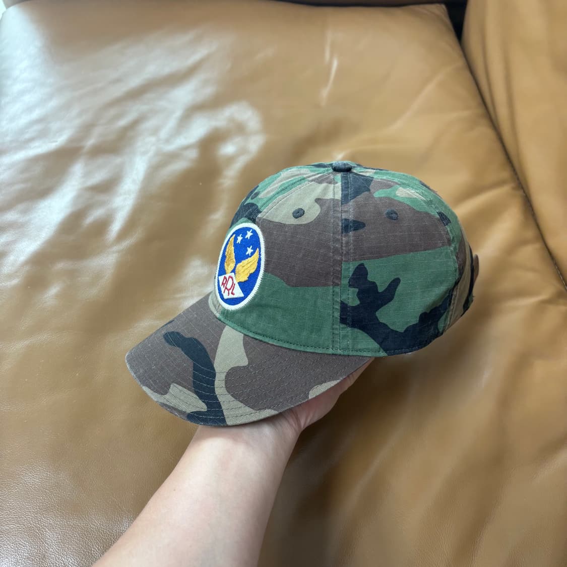 RRL 더블알엘 랄프로렌 폴로 우드랜드 카모 6패널 볼캡 윙캡 모자 상품이미지4