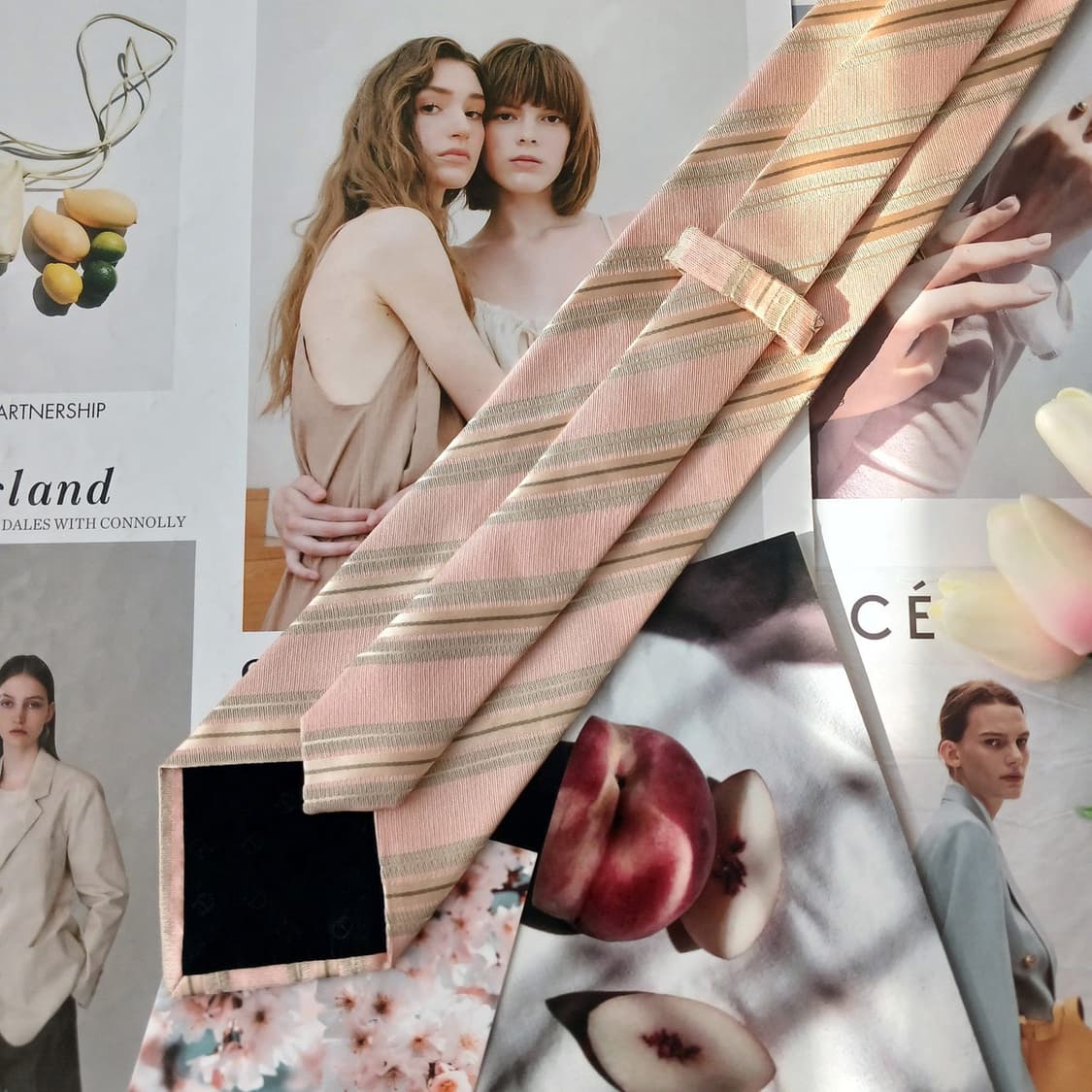 아이그너 실크 피치 스트라이프 넥타이 9.1cm A등급 A19075
 상품이미지4