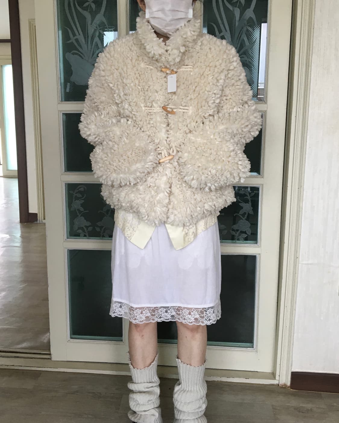 Fake fur duffle button jacket 상품이미지1