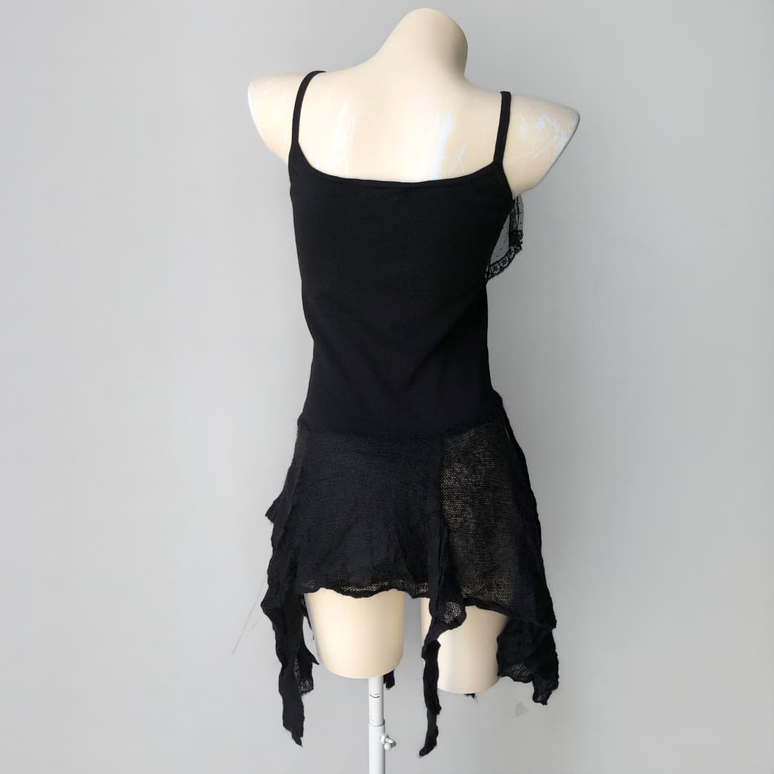 블랙 러플 울 레이어드 미니 원피스 상품이미지5