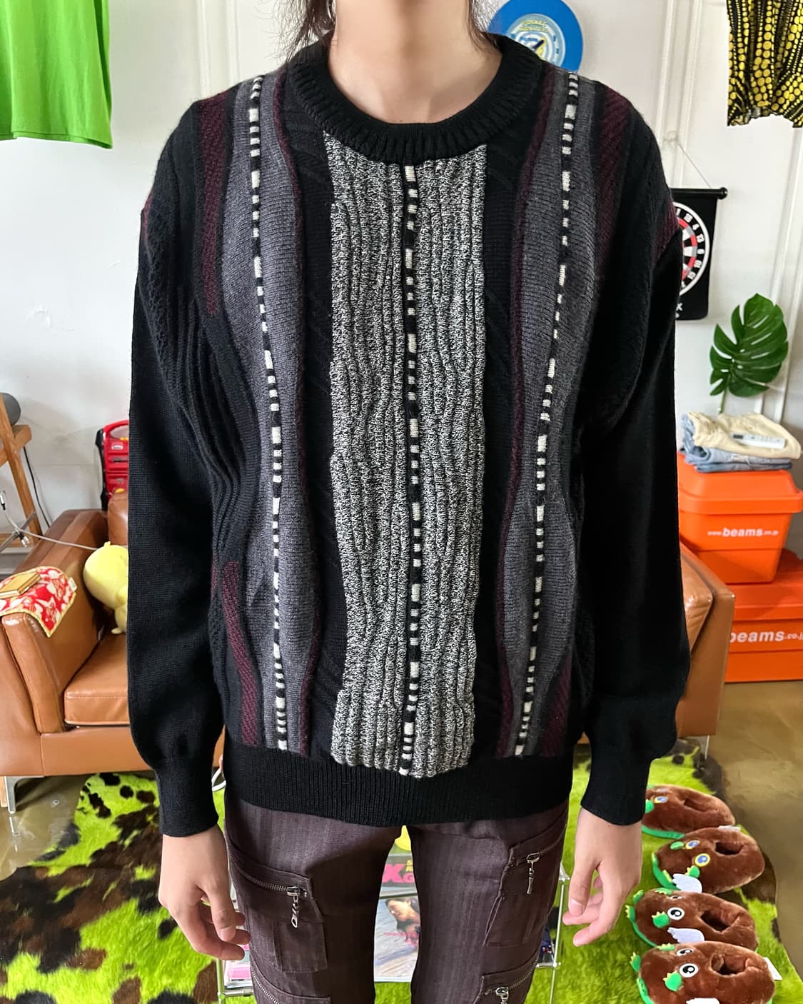 80-90s Gorubee Old 3D Cable Wool Knit 상품이미지2