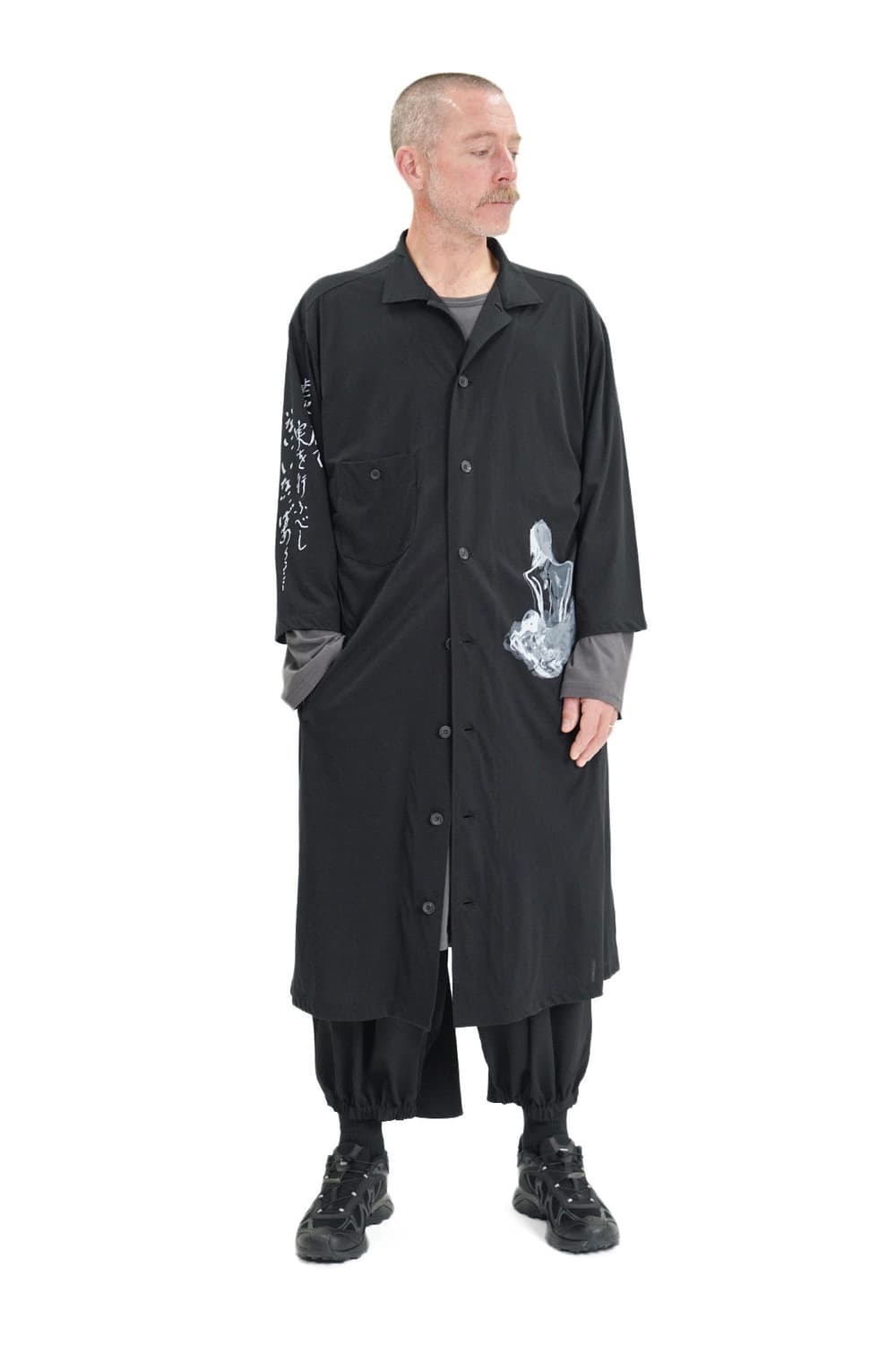 새상품 요지야마모토 스탠드 프린팅 롱 블라우스 2사이즈 상품이미지2