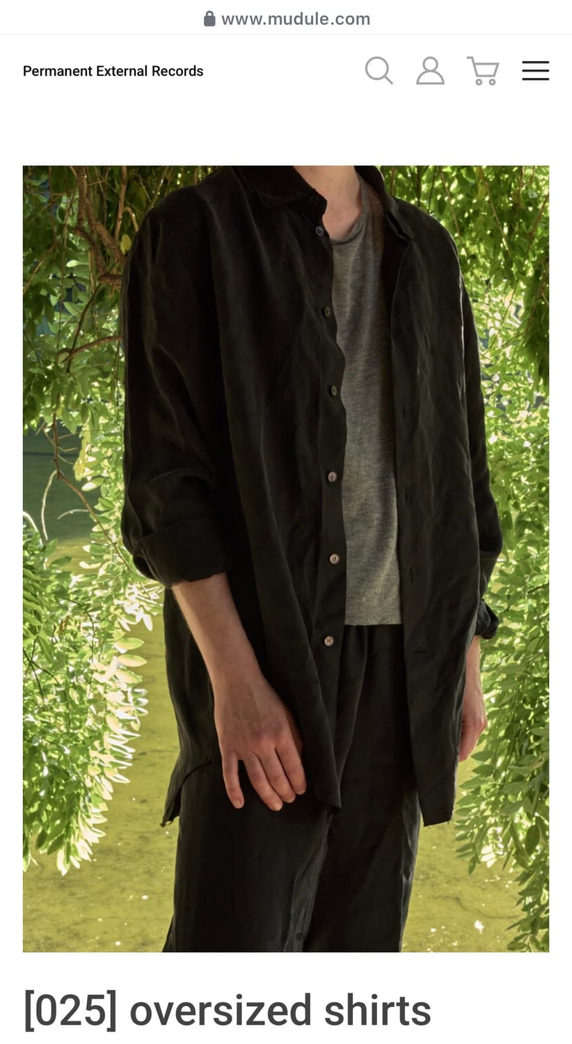 머듈 오버사이즈 큐프라 셔츠 블랙 1 상품이미지2