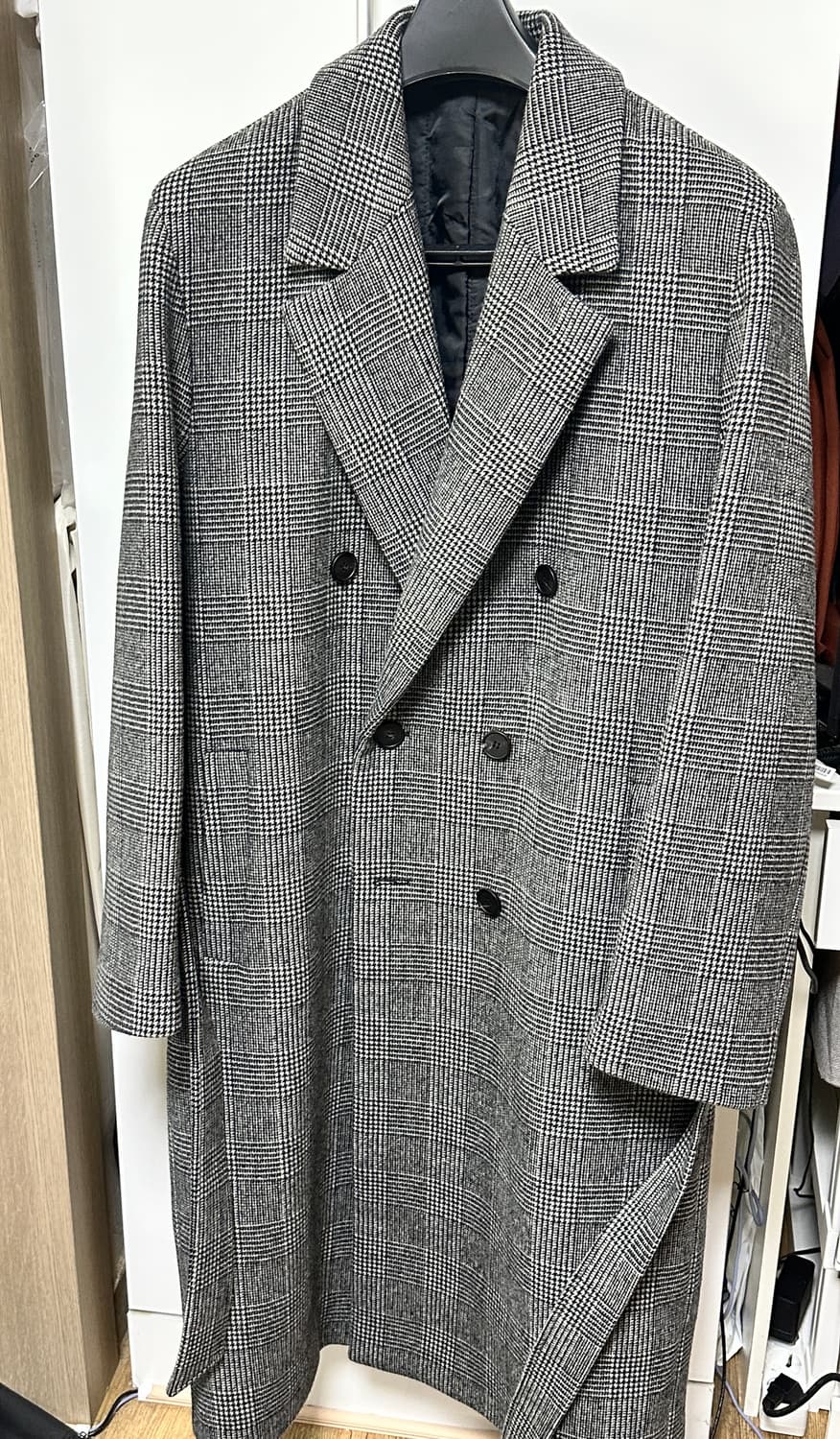 드로우핏 체크 더블 로브코트 XL 상품이미지5