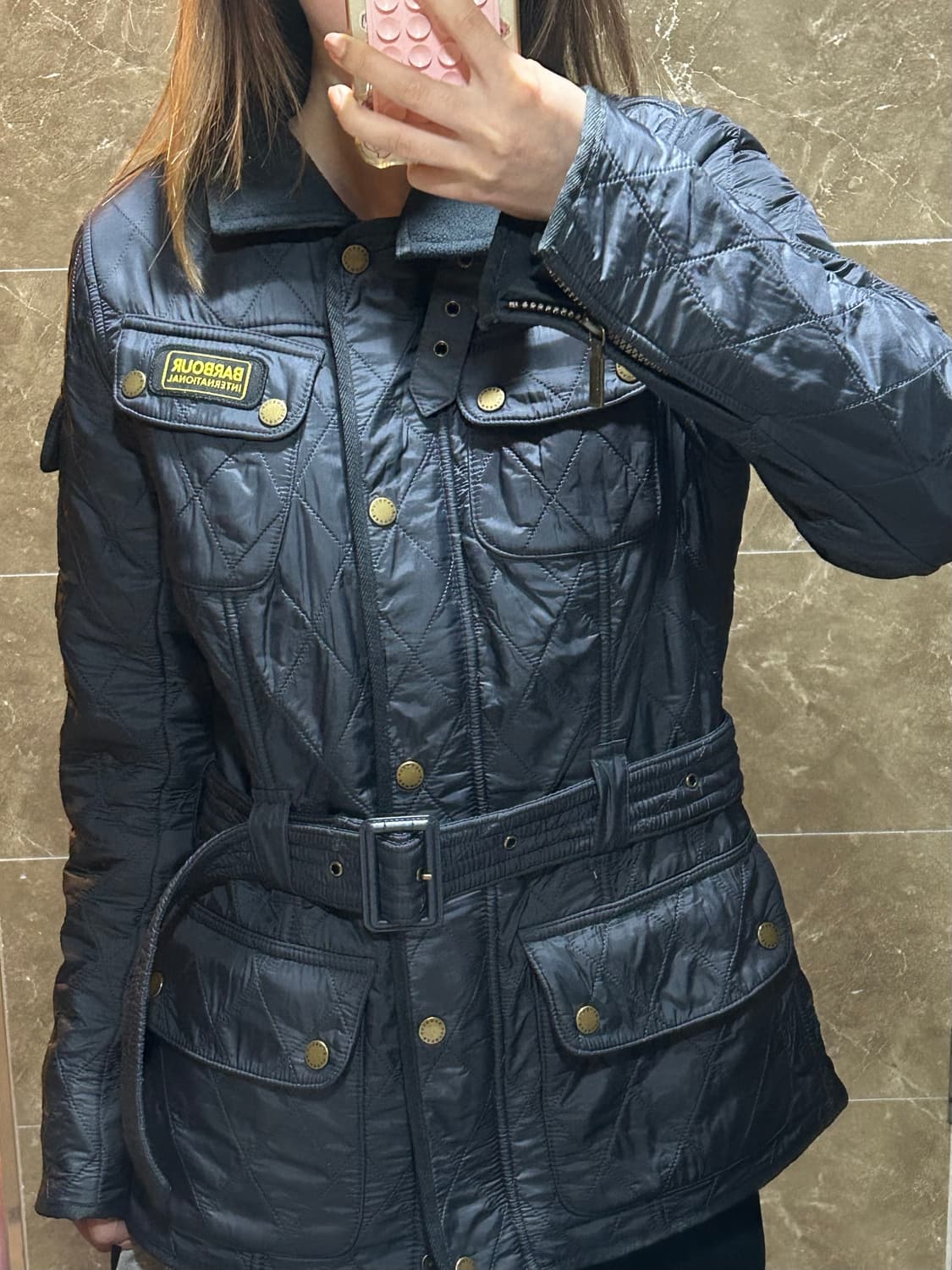 바버 인터네셔널 폴라 퀼팅 자켓 블랙 10 상품이미지2