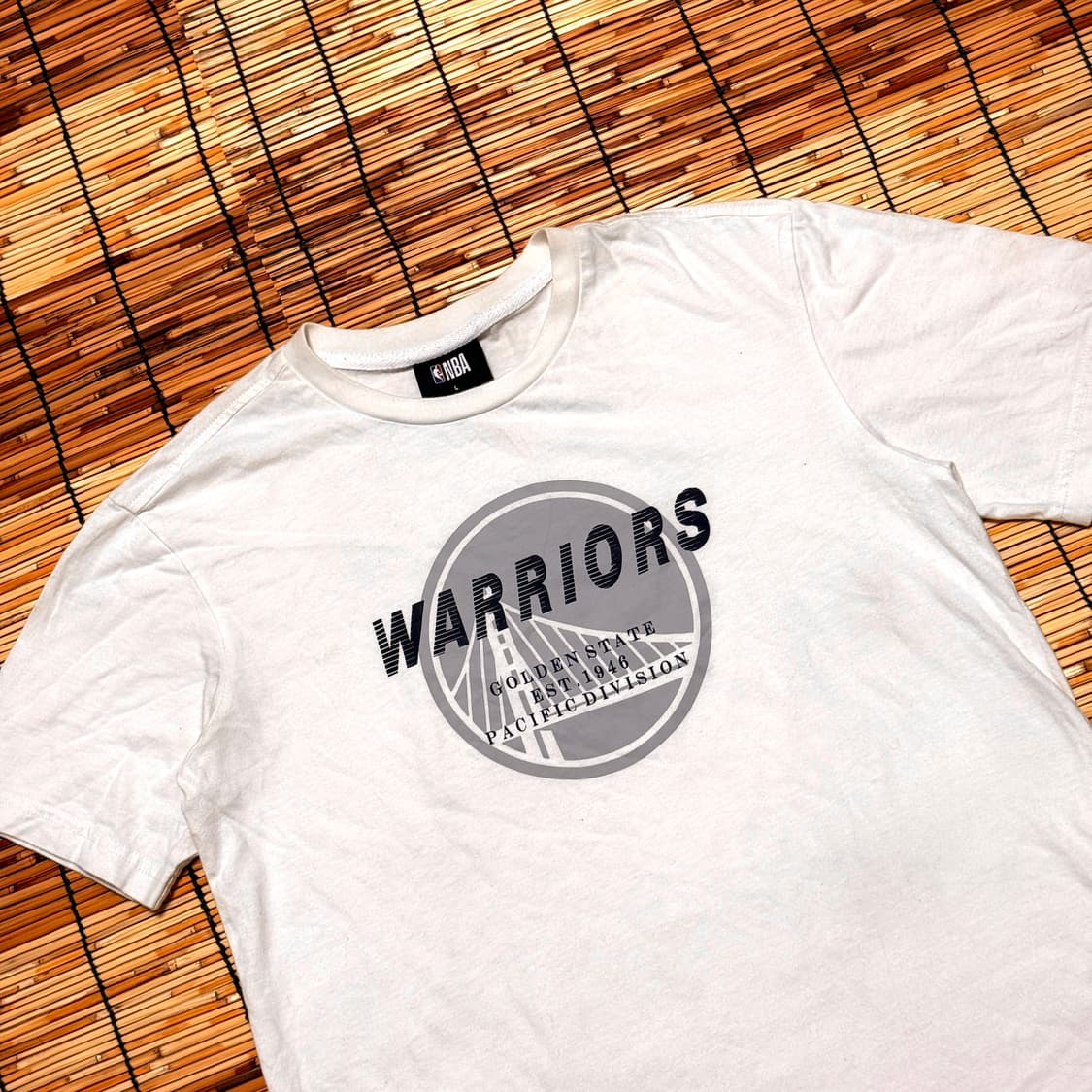 NBA 워리어스 화이트 반팔티 L 상품이미지3