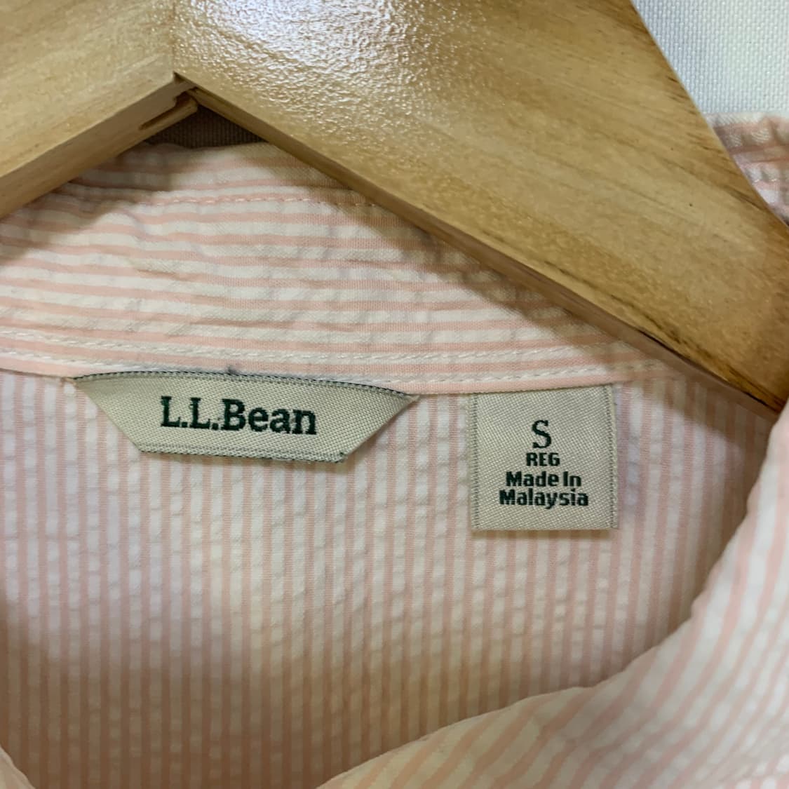 LLBean 엘엘빈 엠보싱 핑크 스트라이프 반팔 셔츠 블라우스 S 모리걸 상품이미지6