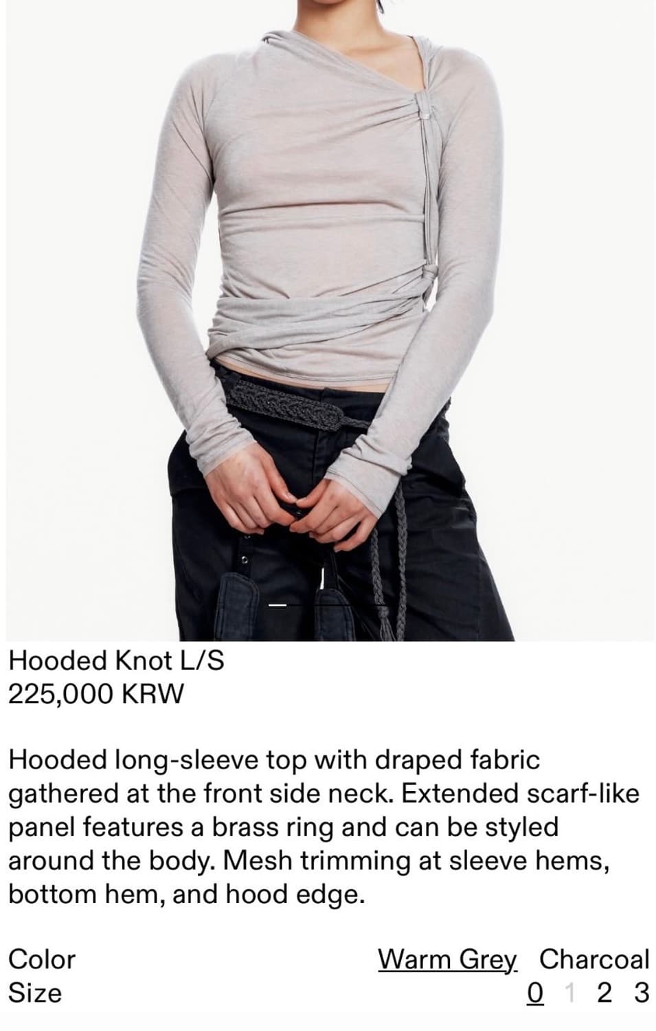 HyeinSeo Hooded Knot L/S 1사이즈 상품이미지2